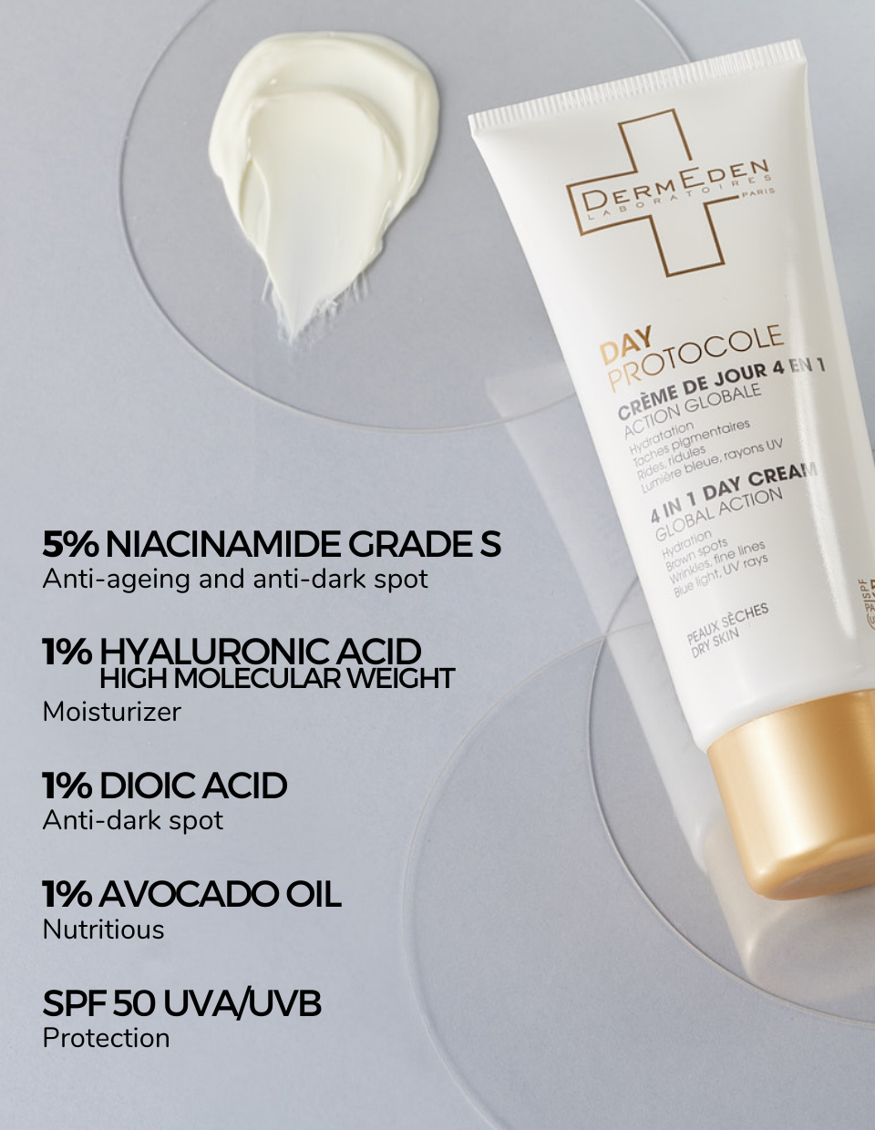Derm Eden Day Protocole 4-in-1 Day Cream 50ml - Dry Skin